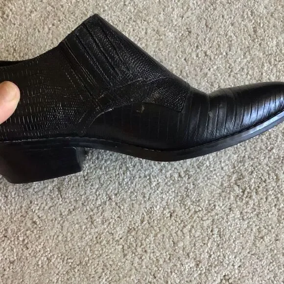 Vintage WILD Pair Booties Low Boots Black Brazil Womens Leather Pointed Toe - Picture 7 of 7